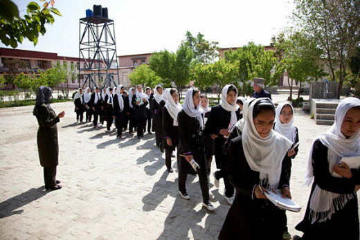 Children lining up